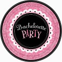 Bachelorette Party Plates, pink & black